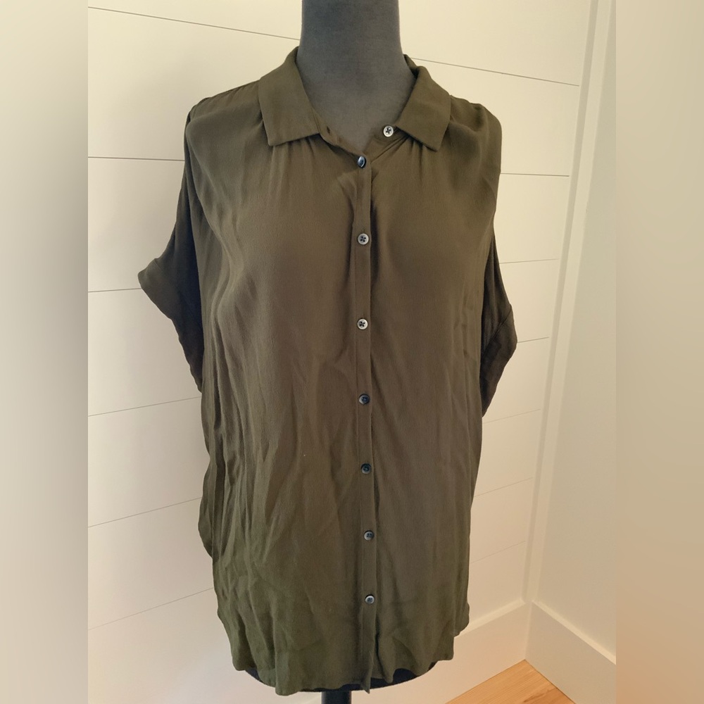Madewell Olive Button-Up Blouse